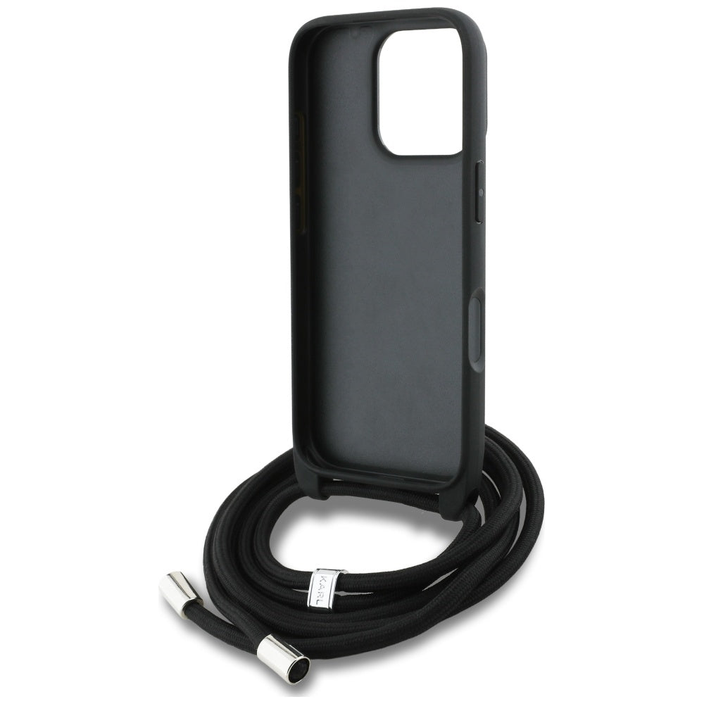 Θήκη MagSafe για Apple iPhone 16 Pro, Karl Lagerfeld, Saffiano Crossbody, Γκρι