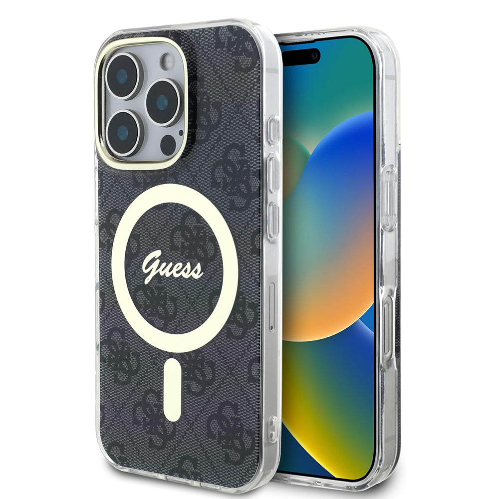 Θήκη MagSafe για Apple iPhone 16 Pro Max, Guess, IML 4G, Μαύρη