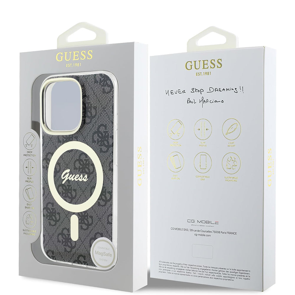 Θήκη MagSafe για Apple iPhone 16 Pro Max, Guess, IML 4G, Μαύρη