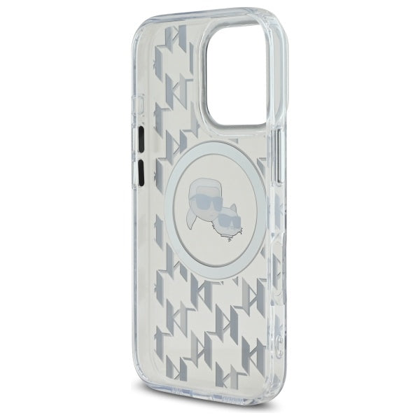 Θήκη MagSafe για Apple iPhone 16 Pro Max, Karl Lagerfeld, IML Monogram Karl & Choupette's Heads, Διαφανής