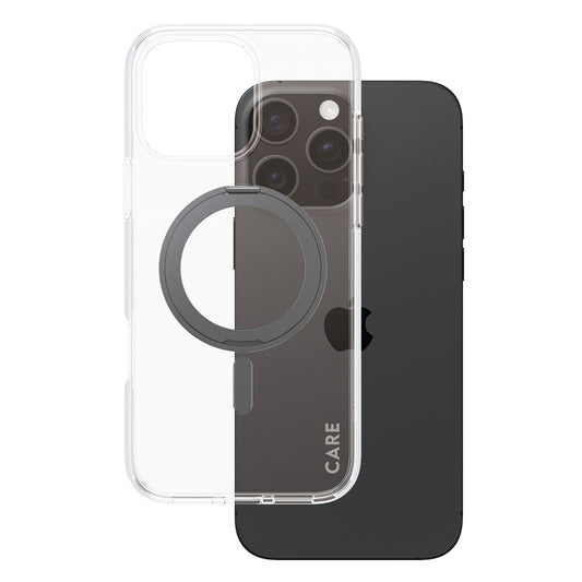 Θήκη MagSafe για Apple iPhone 16 Pro Max, PanzerGlass, με Χαρακτηριστικό Kickstand, Διαφανής Μαύρη
