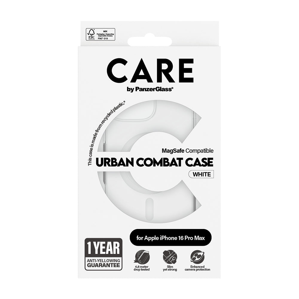 Θήκη MagSafe για Apple iPhone 16 Pro Max, PanzerGlass, Care Urban Combat, Διαφανής Λευκή