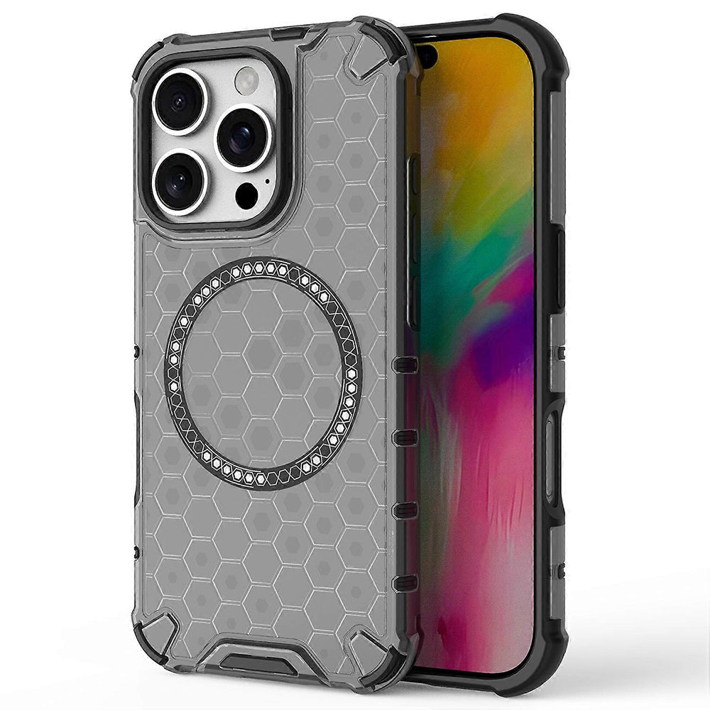 Θήκη MagSafe για Apple iPhone 16 Pro Max, Techsuit, HoneyComb Shield, Μαύρη