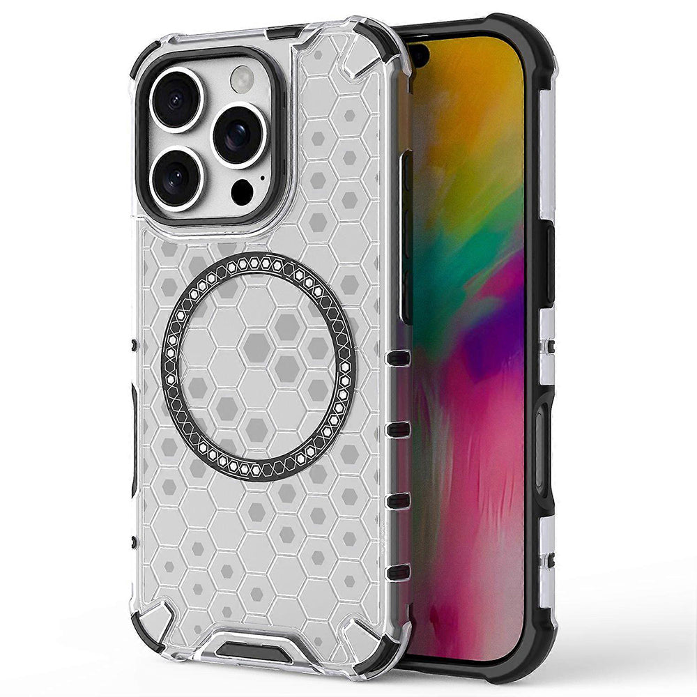 Θήκη MagSafe για Apple iPhone 16 Pro, Techsuit, HoneyComb Shield, Λευκή