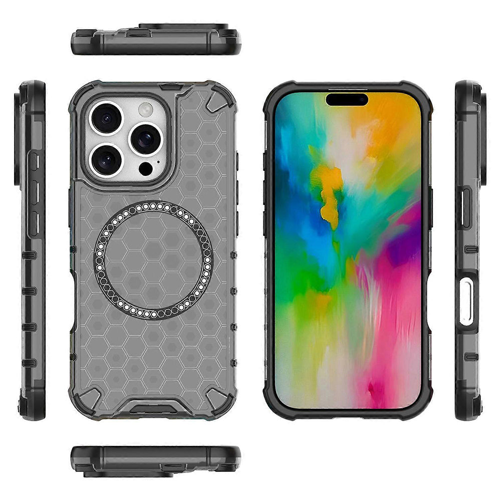 Θήκη MagSafe για Apple iPhone 16 Pro, Techsuit, HoneyComb Shield, Μαύρη