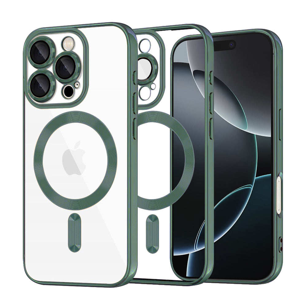 Θήκη MagSafe για Apple iPhone 16 Pro, Techsuit, Luxury Crystal, Σκούρο Πράσινο