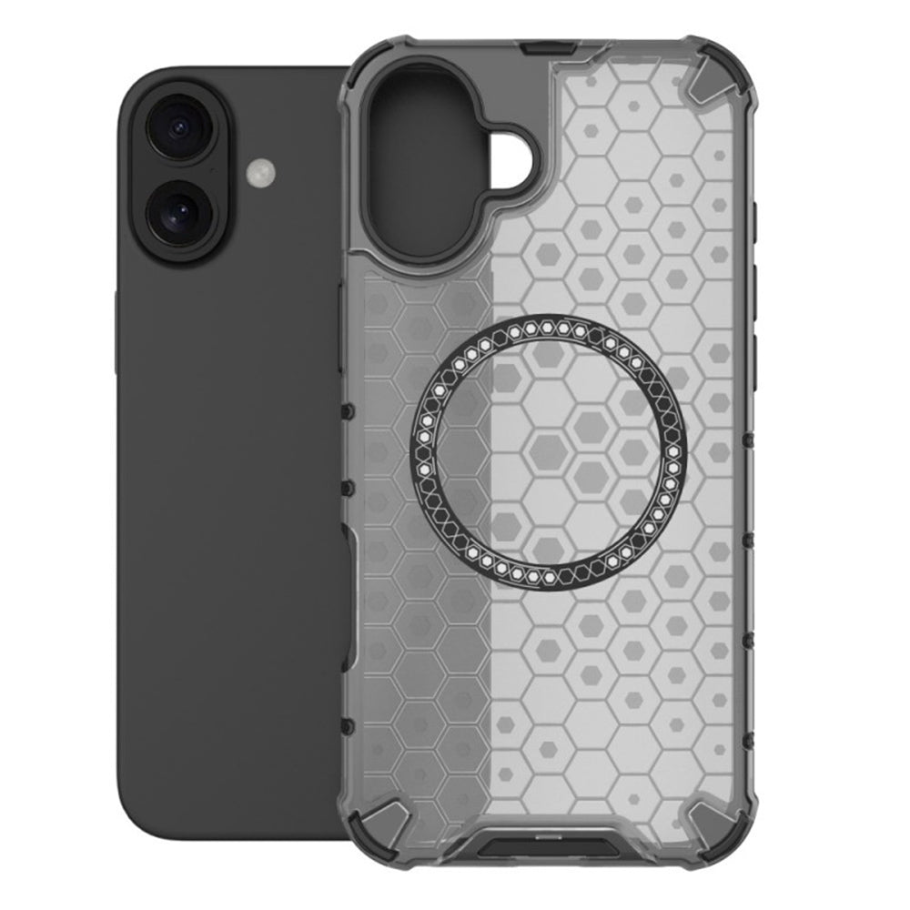 Θήκη MagSafe για Apple iPhone 16, Techsuit, HoneyComb Shield, Μαύρη