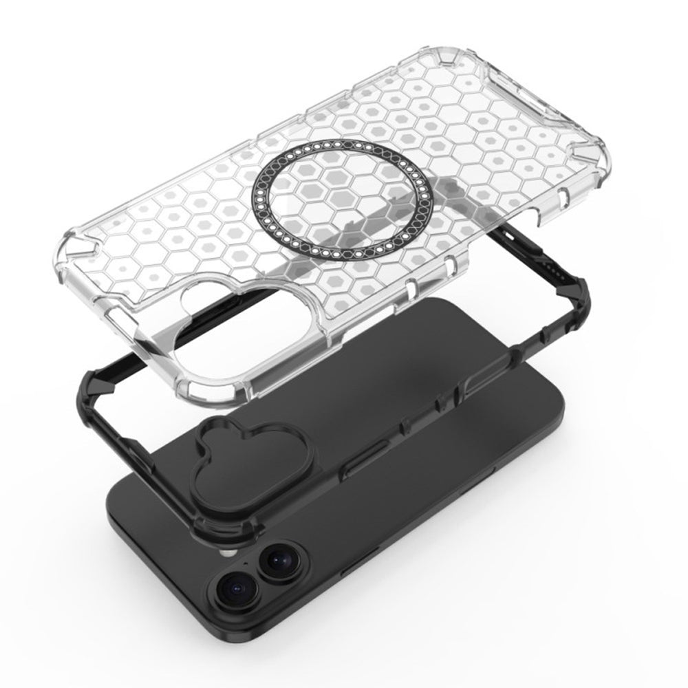 Θήκη MagSafe για Apple iPhone 16, Techsuit, HoneyComb Shield, Μαύρη