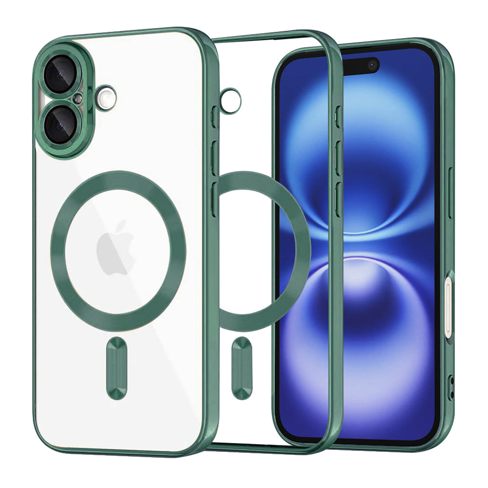 Θήκη MagSafe για Apple iPhone 16, Techsuit, Luxury Crystal, Σκούρο Πράσινο