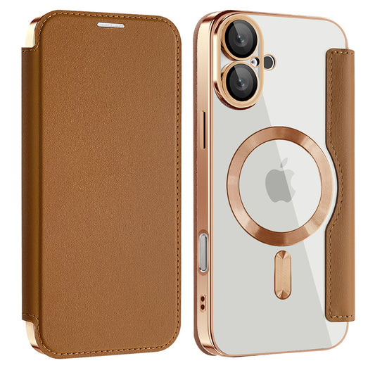 Θήκη MagSafe για Apple iPhone 16, Techsuit, SmartMag Book, Καφέ