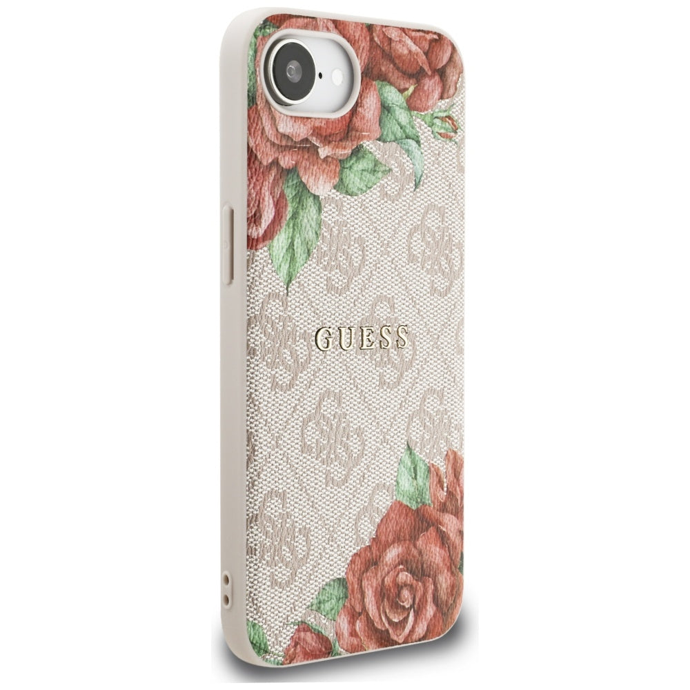 MagSafe Case for Apple iPhone 17e / 16e, Guess, 4G Flowers Print, Pink