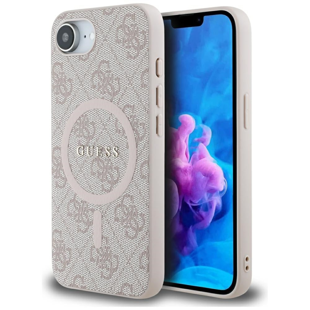 Θήκη MagSafe για Apple iPhone 17e / 16e, Guess, 4G Ring Classic Logo, Ροζ