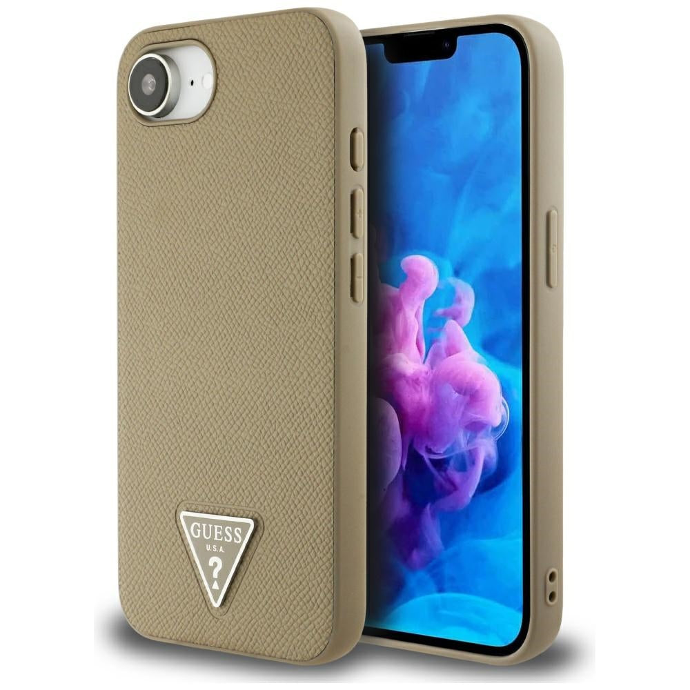 Θήκη MagSafe για Apple iPhone 17e / 16e, Guess, Grained Triangle Logo, Καφέ