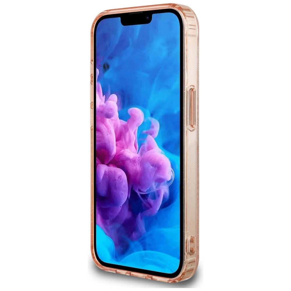 Θήκη MagSafe για Apple iPhone 17e / 16e, Guess, IML Glitter 4G Circle Triangle, Ροζ