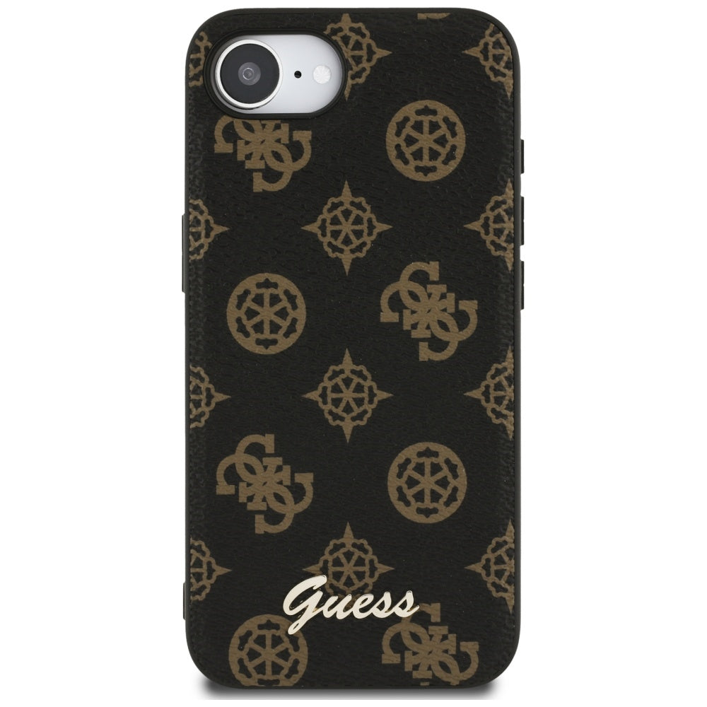 Θήκη MagSafe για Apple iPhone 17e / 16e, Guess, Peony Script, Μαύρη