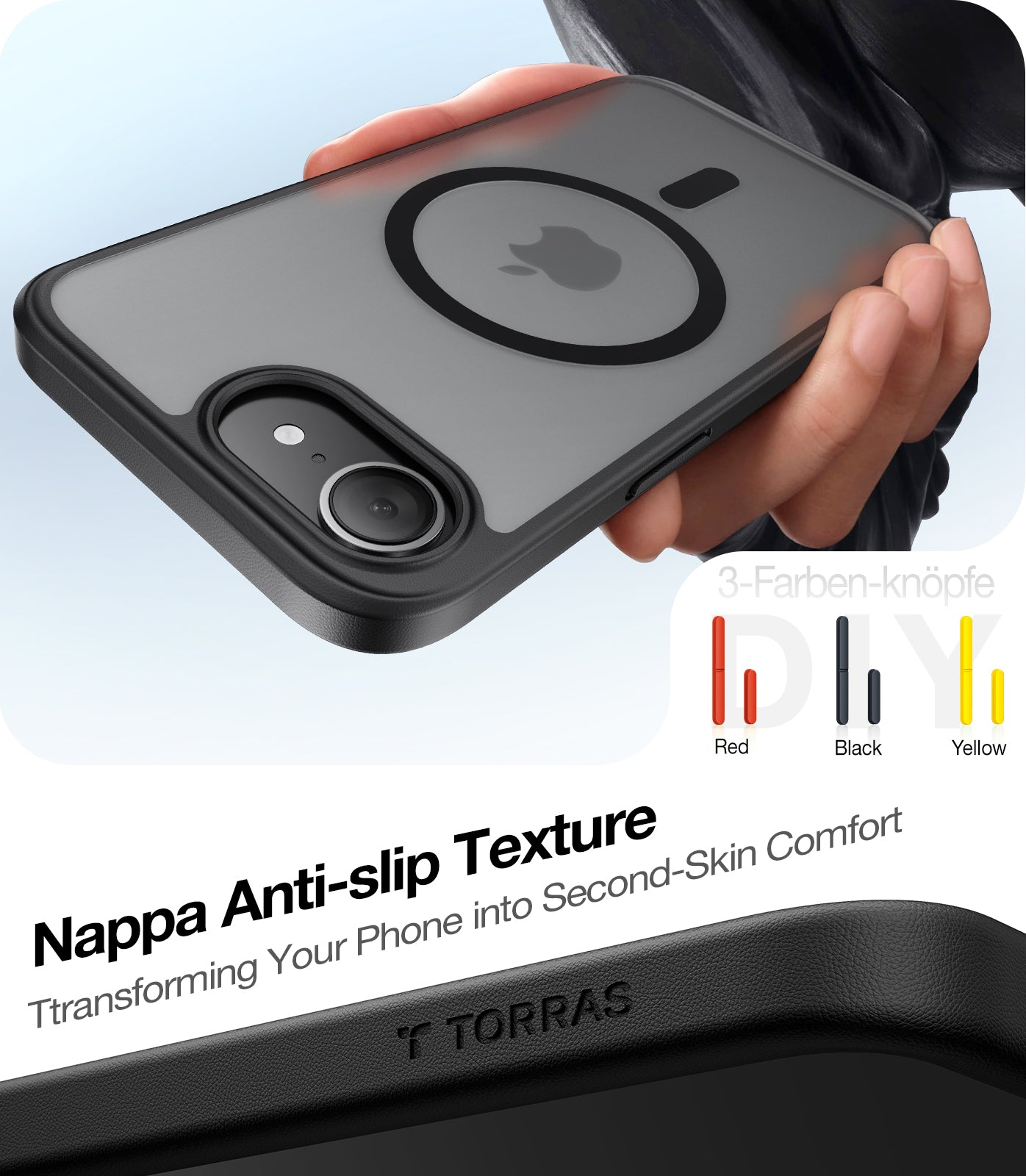 Θήκη MagSafe για Apple iPhone 17e / 16e, Torras, Guardian, Μαύρη