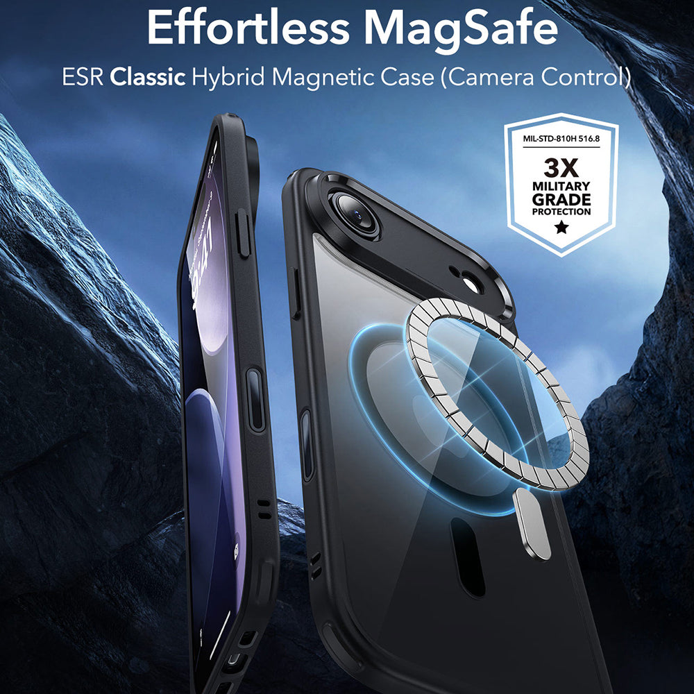 Θήκη MagSafe για Apple iPhone 17 Air, ESR, Classic Hybrid, Διάφανη Μαύρη