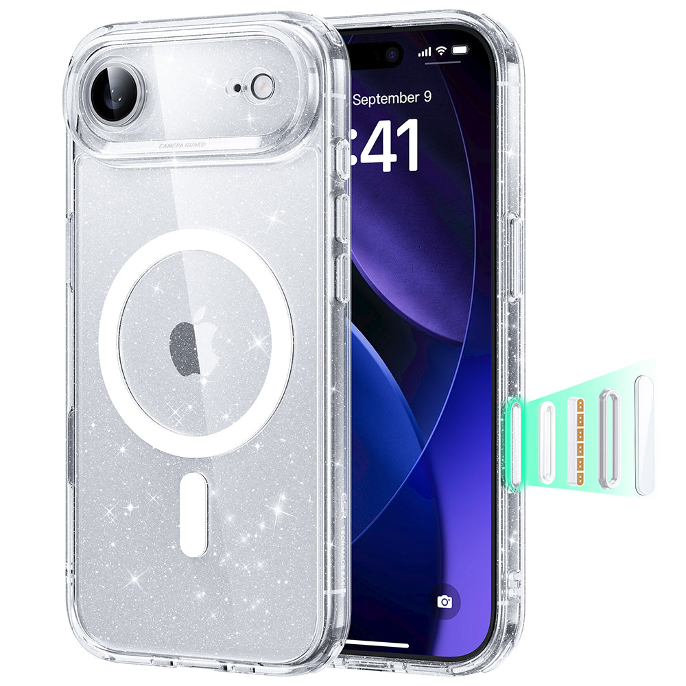 Θήκη MagSafe για Apple iPhone 17 Air, ESR, Classic Hybrid Shimmer, Διαφανής