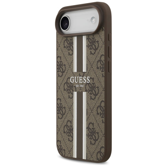 Θήκη MagSafe για Apple iPhone 17 Air, Guess, 4G Printed Stripes, Καφέ