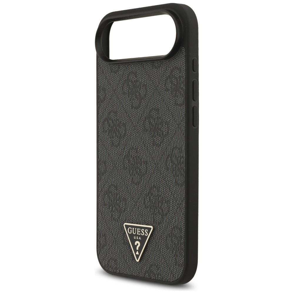 Θήκη MagSafe για Apple iPhone 17 Air, Guess, 4G Triangle Logo με Λουράκι Κορδονιού, Μαύρη