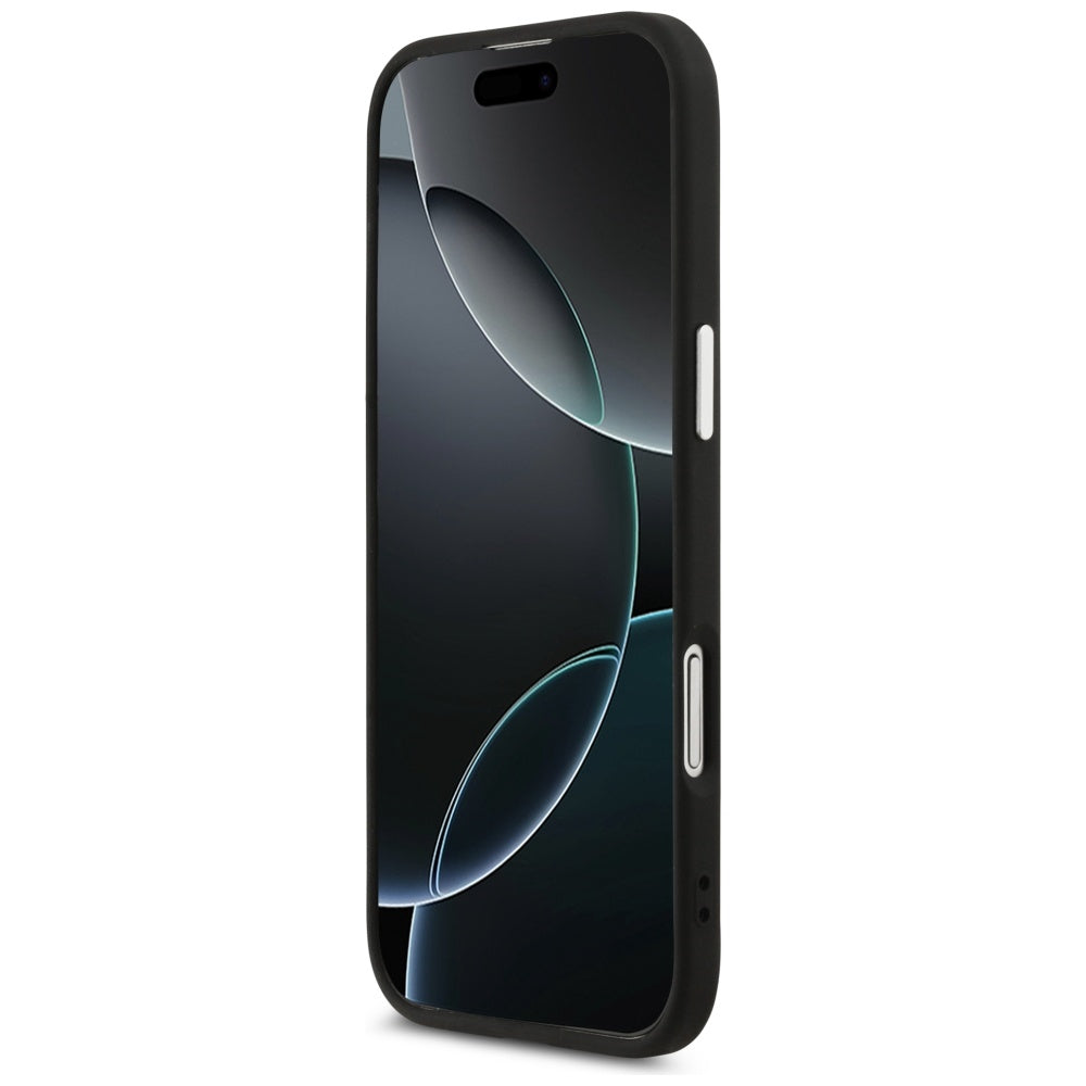 Θήκη MagSafe για Apple iPhone 17 Air, Guess, Triangle Logo, Μαύρη Ασημί