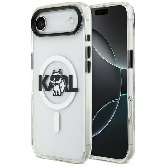 MagSafe Case for Apple iPhone 17 Air, Karl Lagerfeld, IML Sketch Logo Choupette, Transparent