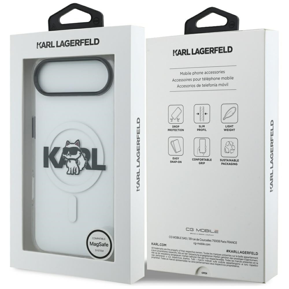 MagSafe Case for Apple iPhone 17 Air, Karl Lagerfeld, IML Sketch Logo Choupette, Transparent