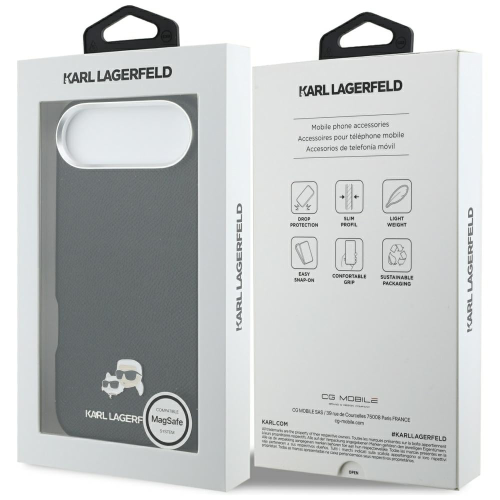 Θήκη MagSafe για Apple iPhone 17 Air, Karl Lagerfeld, Karl & Choupette Head's Pin, Μαύρη