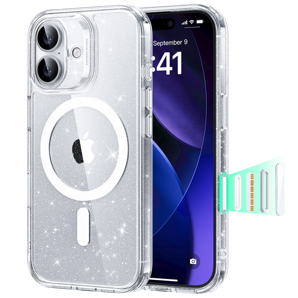 Θήκη MagSafe για Apple iPhone 17, ESR, Classic Hybrid Shimmer, Διαφανής