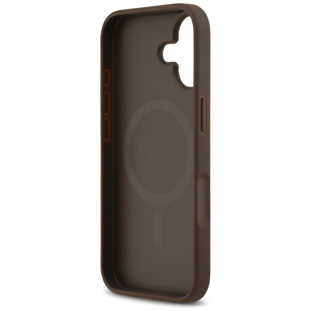 Θήκη MagSafe για Apple iPhone 17, Guess, 4G Circle Classic Logo, Καφέ