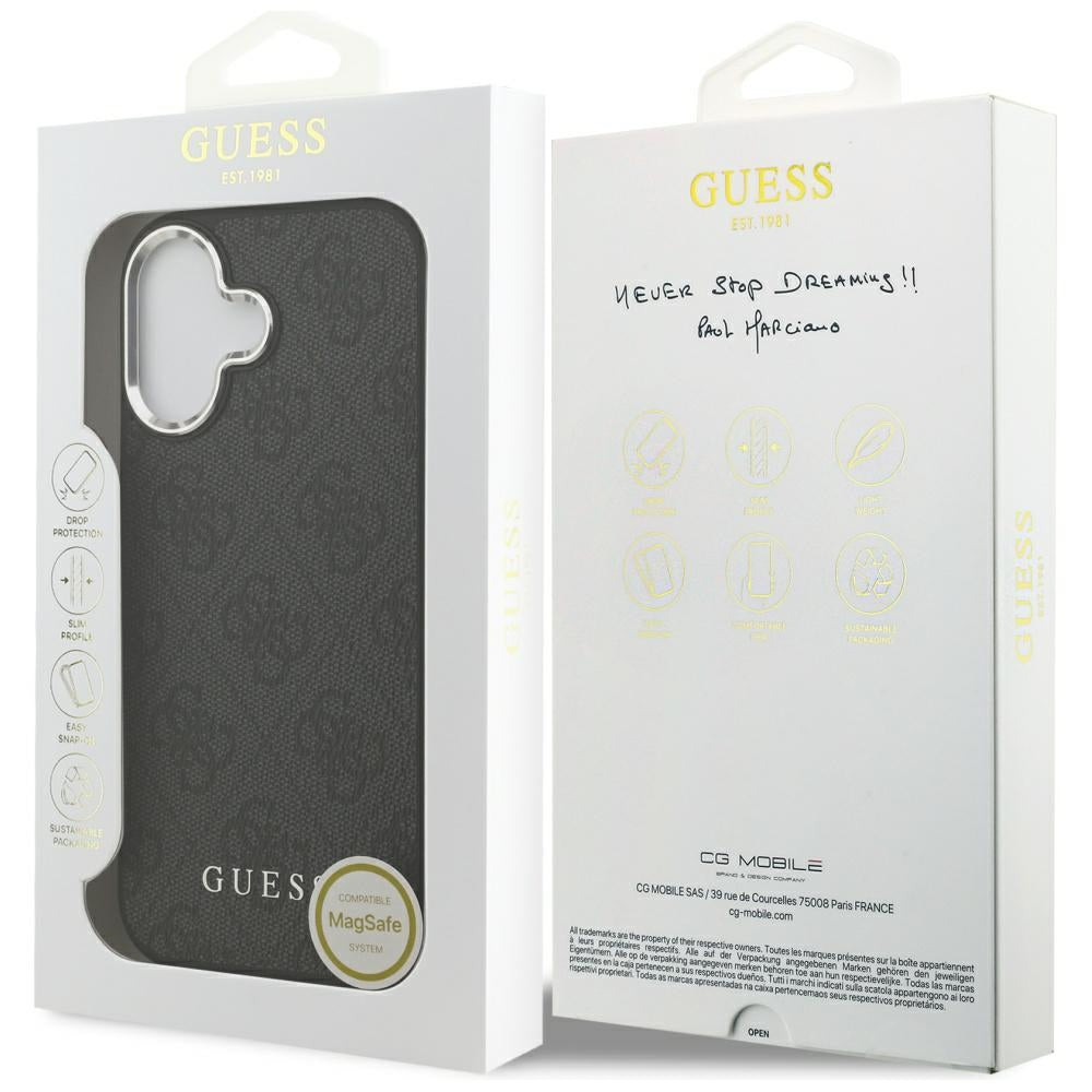 Θήκη MagSafe για Apple iPhone 17, Guess, 4G Classic Logo, Μαύρη