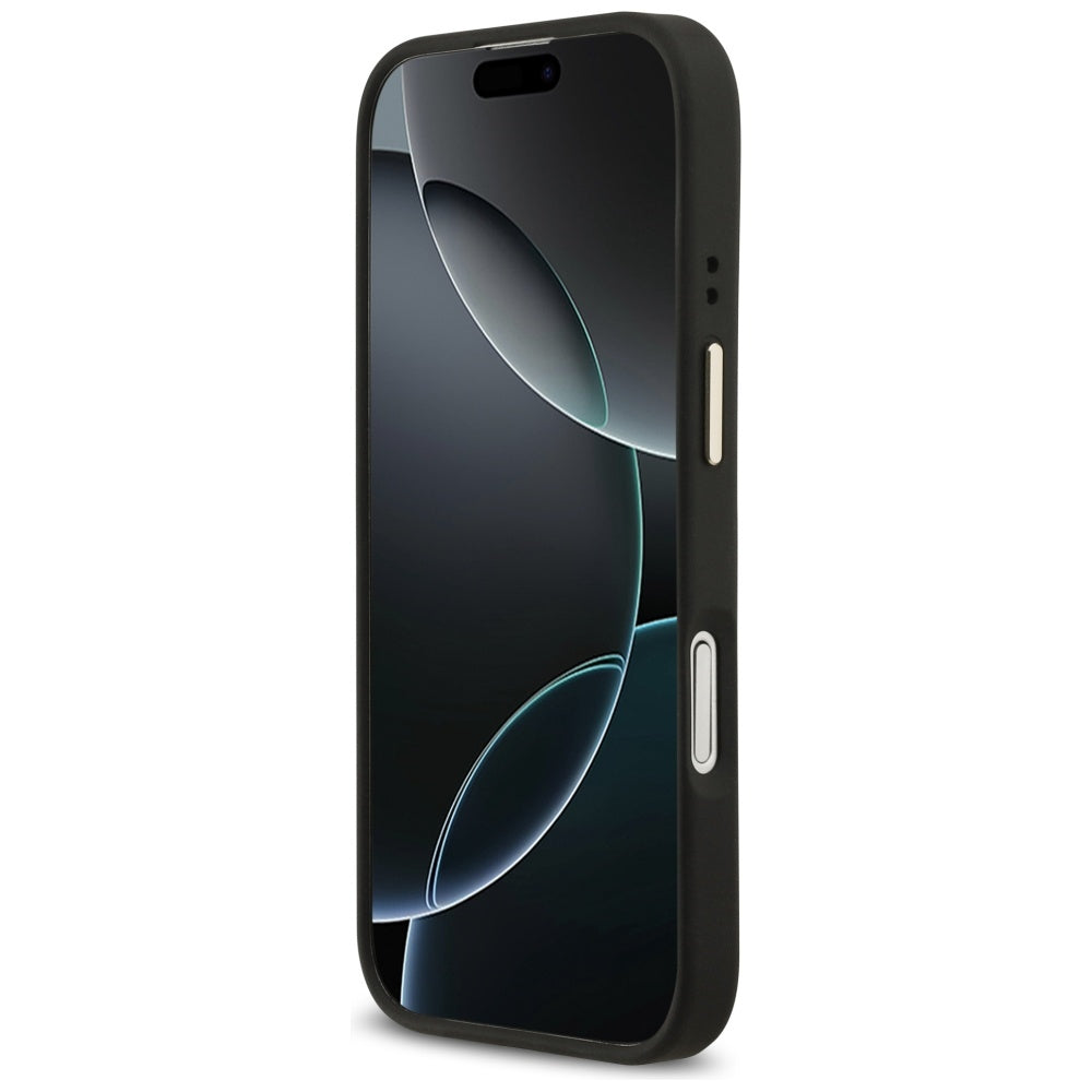 Θήκη MagSafe για Apple iPhone 17, Guess, 4G Logo Plate, Μαύρο