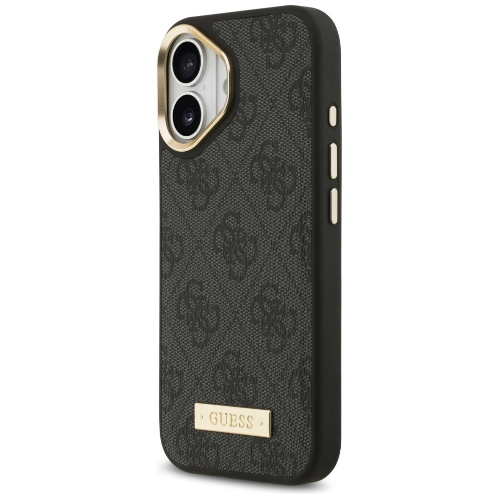 Θήκη MagSafe για Apple iPhone 17, Guess, 4G Logo Plate, Μαύρο