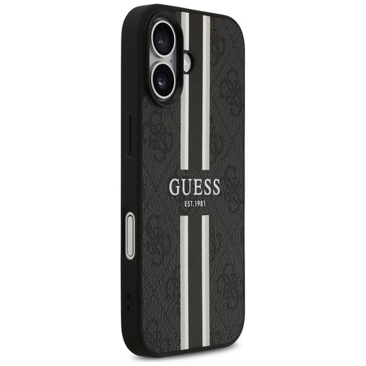 Θήκη MagSafe για Apple iPhone 17, Guess, 4G Printed Stripes, Μαύρη