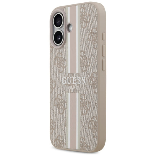 Θήκη MagSafe για Apple iPhone 17, Guess, 4G Printed Stripes, Ροζ