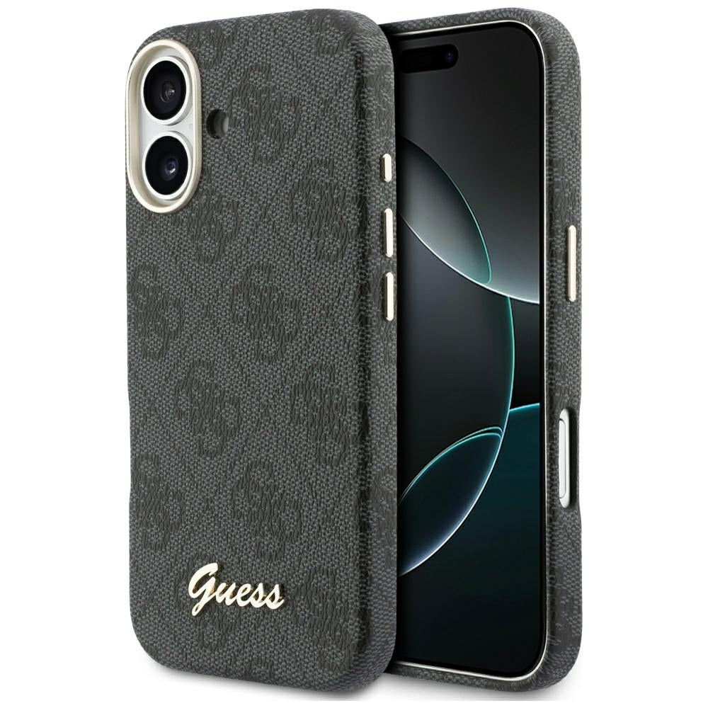 Θήκη MagSafe για Apple iPhone 17, Guess, 4G Script Logo, Μαύρη