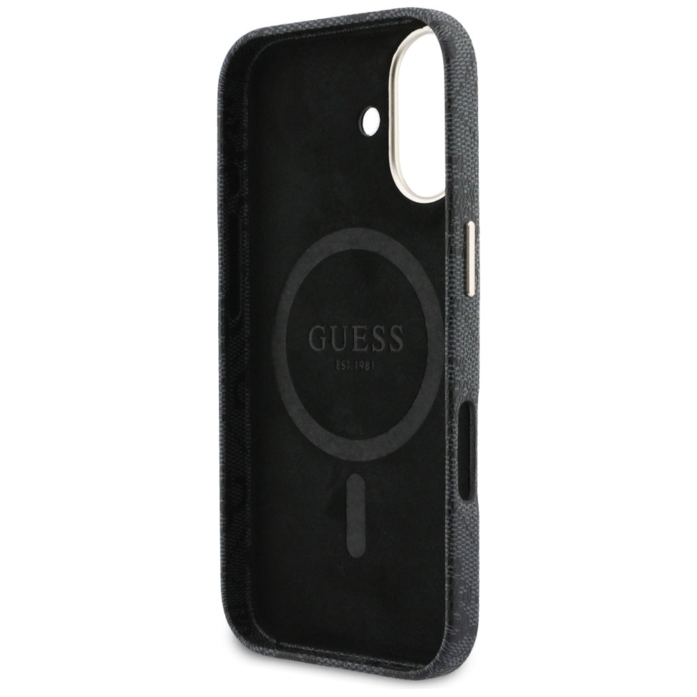 Θήκη MagSafe για Apple iPhone 17, Guess, 4G Script Logo, Μαύρη