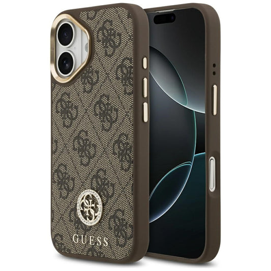 Θήκη MagSafe για Apple iPhone 17, Guess, 4G Strass Logo, Καφέ