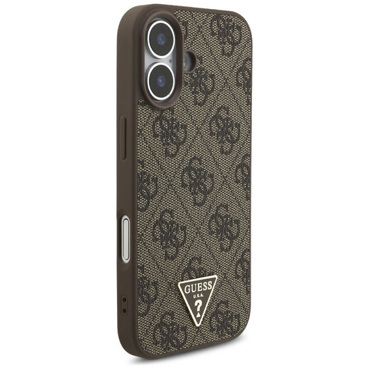 Θήκη MagSafe για Apple iPhone 17, Guess, 4G Triangle Logo Cord Strap, Καφέ