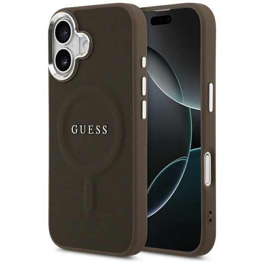 MagSafe Case for Apple iPhone 17, Guess, Classic Logo, Brown