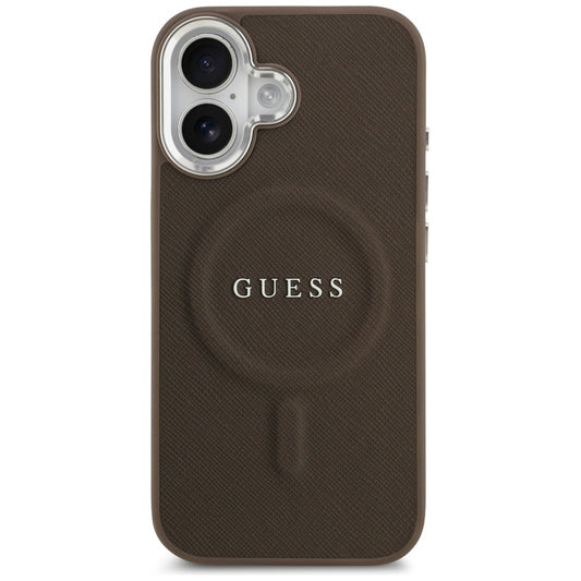 MagSafe Case for Apple iPhone 17, Guess, Classic Logo, Brown