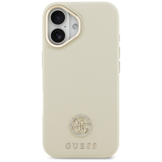 Θήκη MagSafe για Apple iPhone 17, Guess, Grained Strass Logo, Μπεζ