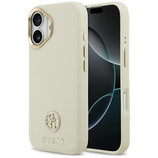 Θήκη MagSafe για Apple iPhone 17, Guess, Grained Strass Logo, Μπεζ
