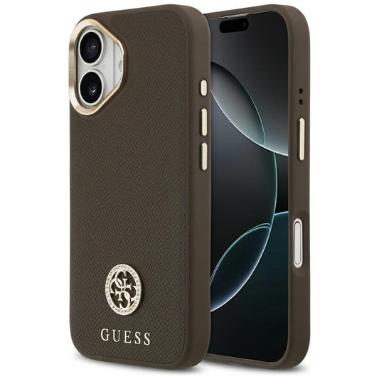 Θήκη MagSafe για Apple iPhone 17, Guess, Grained Strass Logo, Καφέ