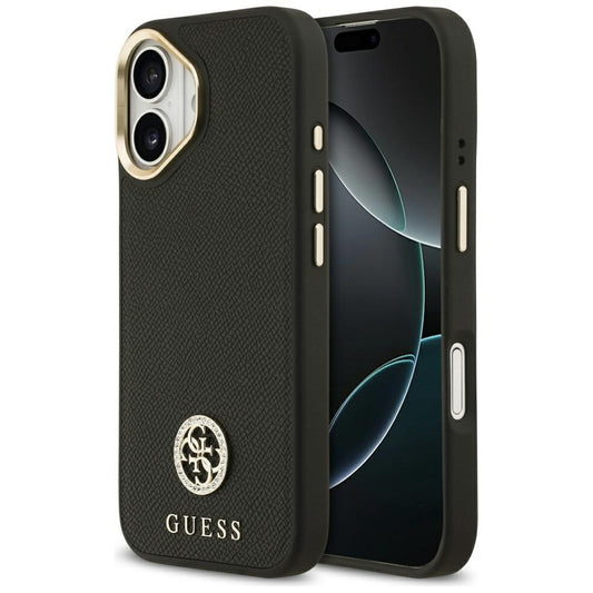 Θήκη MagSafe για Apple iPhone 17, Guess, Grained Strass Logo, Μαύρη