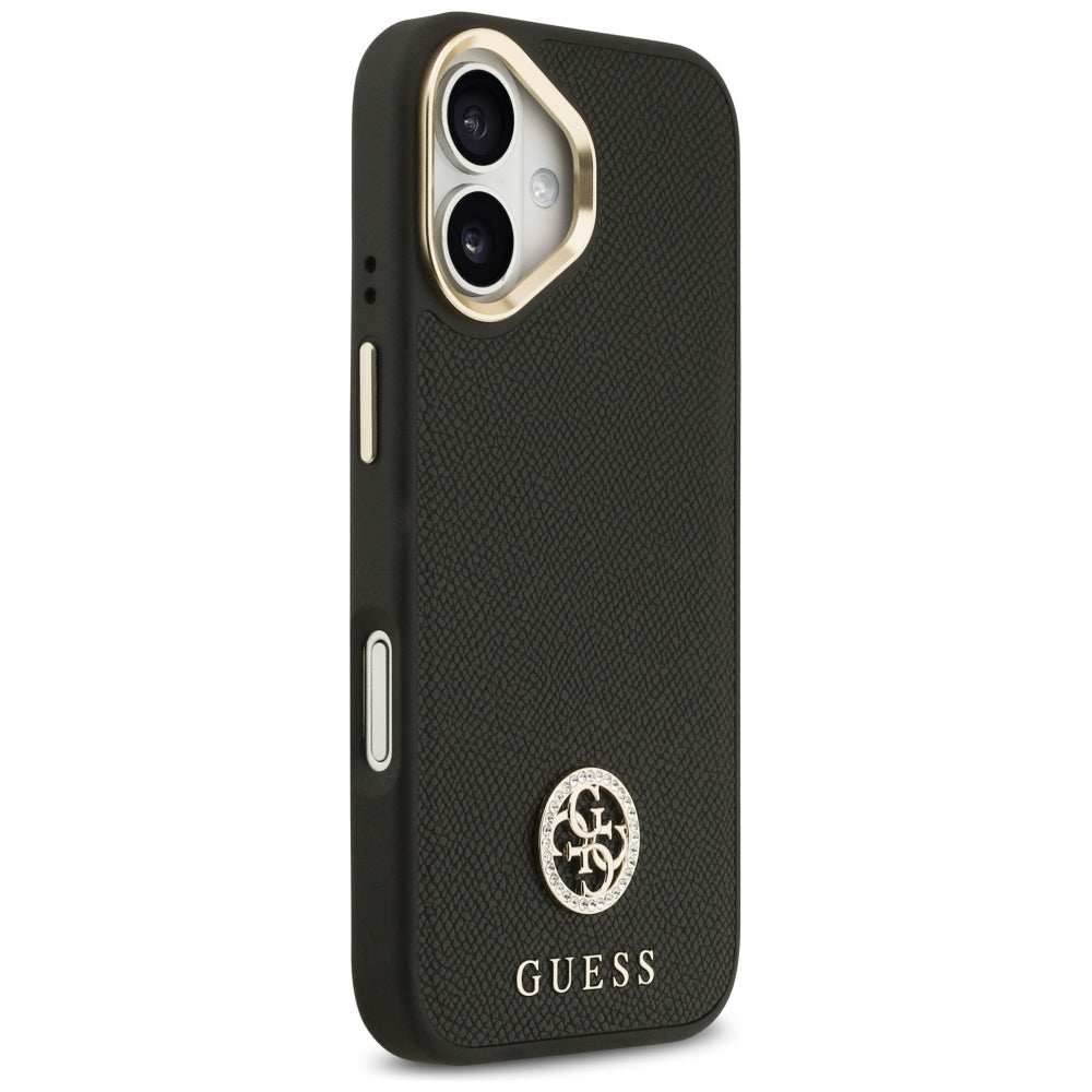 Θήκη MagSafe για Apple iPhone 17, Guess, Grained Strass Logo, Μαύρη