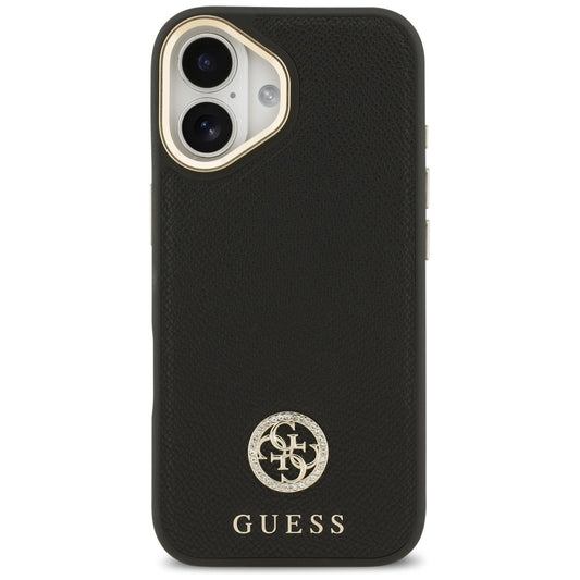 Θήκη MagSafe για Apple iPhone 17, Guess, Grained Strass Logo, Μαύρη