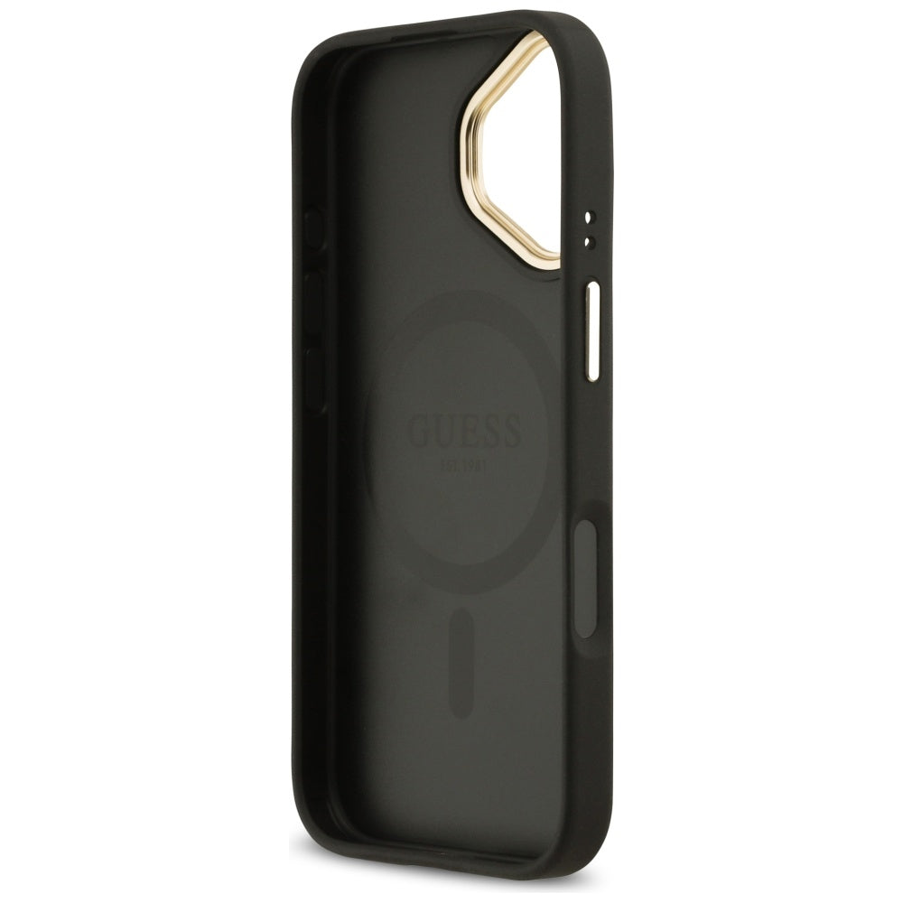 Θήκη MagSafe για Apple iPhone 17, Guess, Grained Strass Logo, Μαύρη
