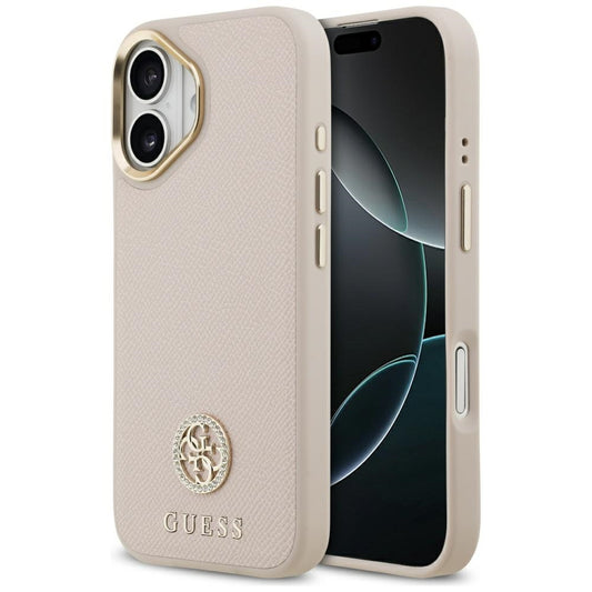 Θήκη MagSafe για Apple iPhone 17, Guess, Grained Strass Logo, Ροζ