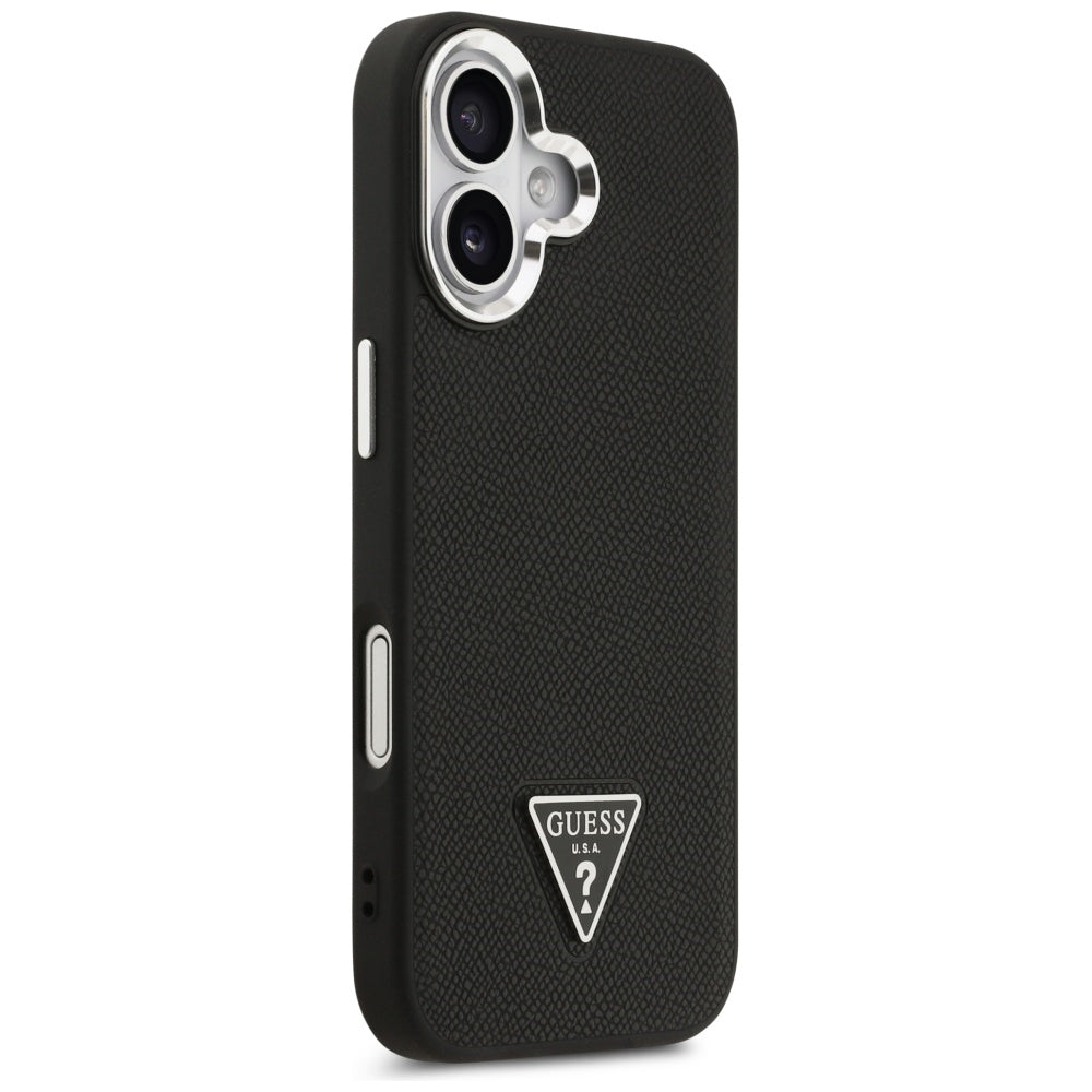 Θήκη MagSafe για Apple iPhone 17, Guess, Grained Triangle Logo, Μαύρη